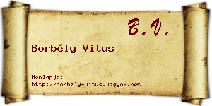 Borbély Vitus névjegykártya