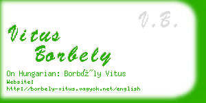 vitus borbely business card